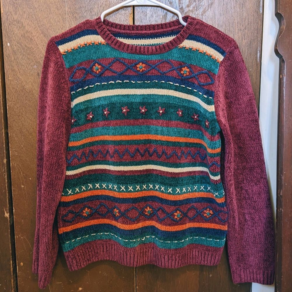 Vintage Alfred Dunner Velour Knit Sweater